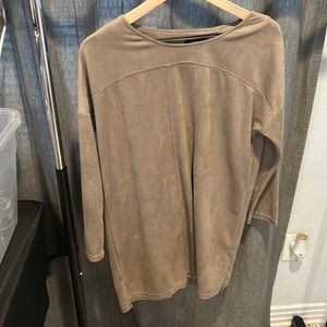 Faux-Suede dress- grey/brown